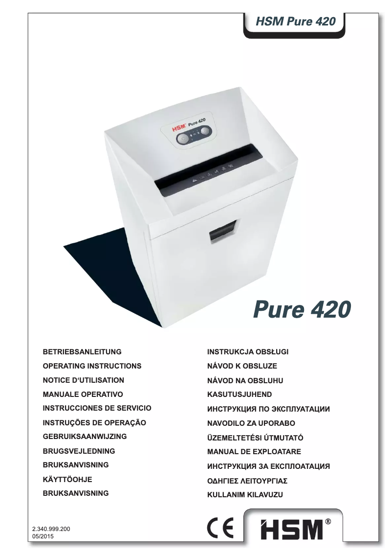 Image de la première page du manuel de l'appareil Pure 420c