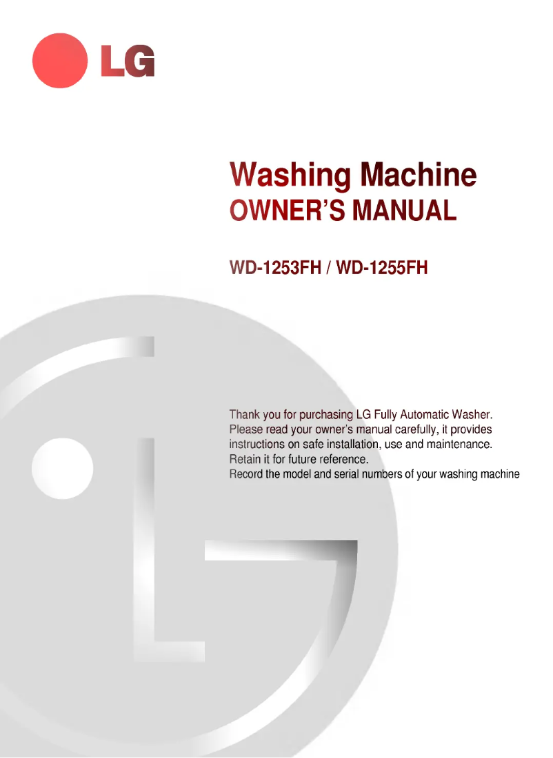 Image de la première page du manuel de l'appareil WD-1253FH