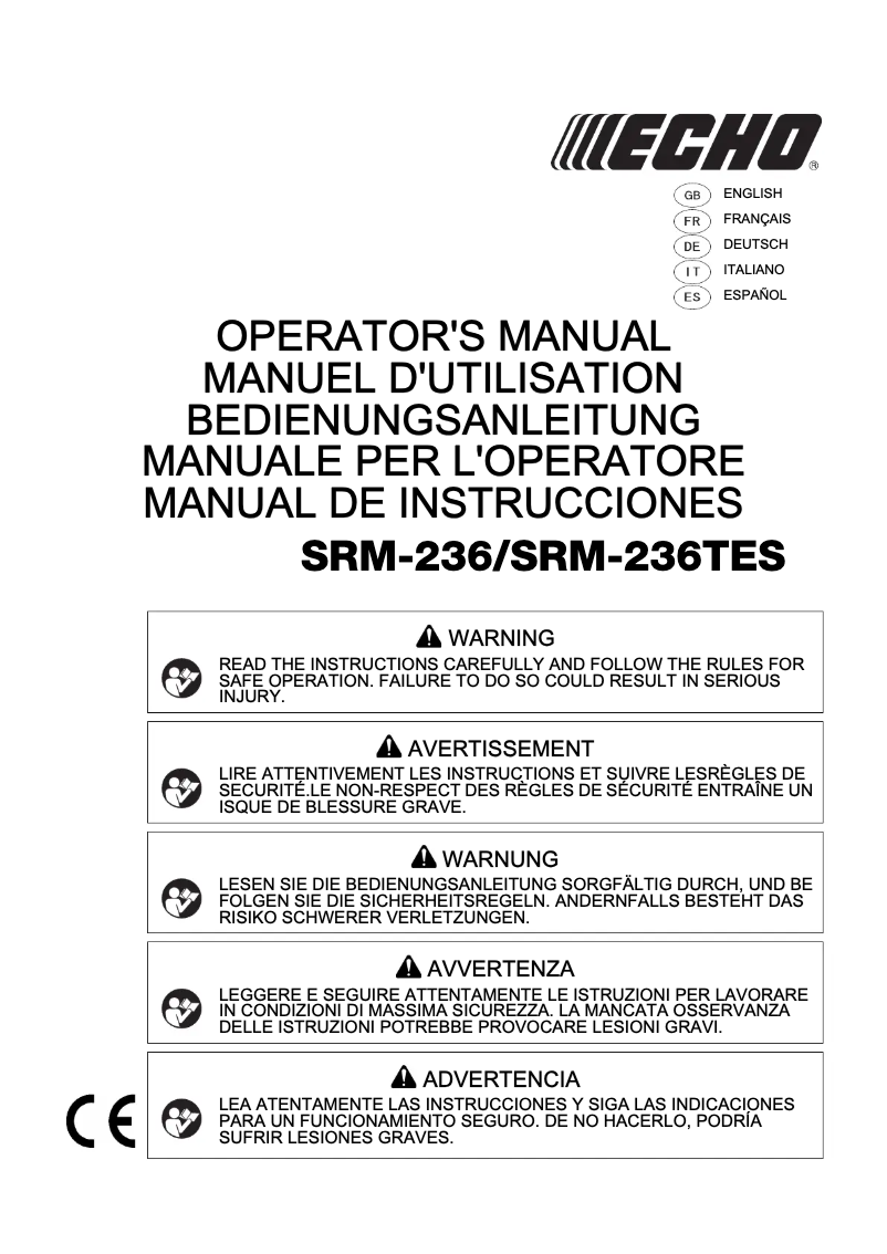 Página 1 del manual Manual de usuario Echo SRM-236TES
