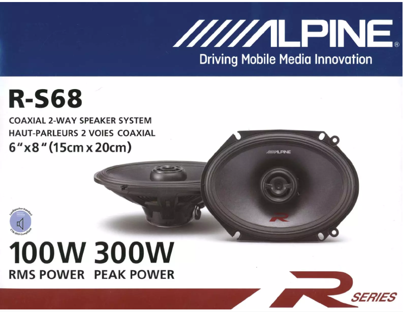 Page 1 de la notice Manuel utilisateur Alpine R-S68