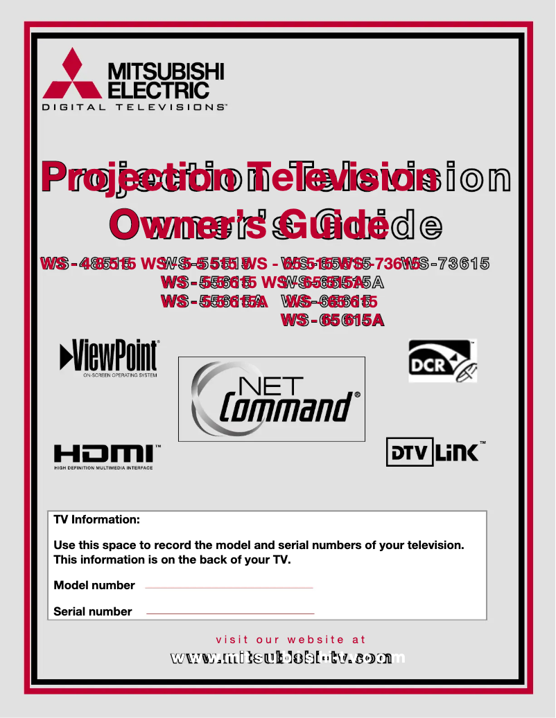 Page 1 de la notice Manuel utilisateur Mitsubishi WS-65615A