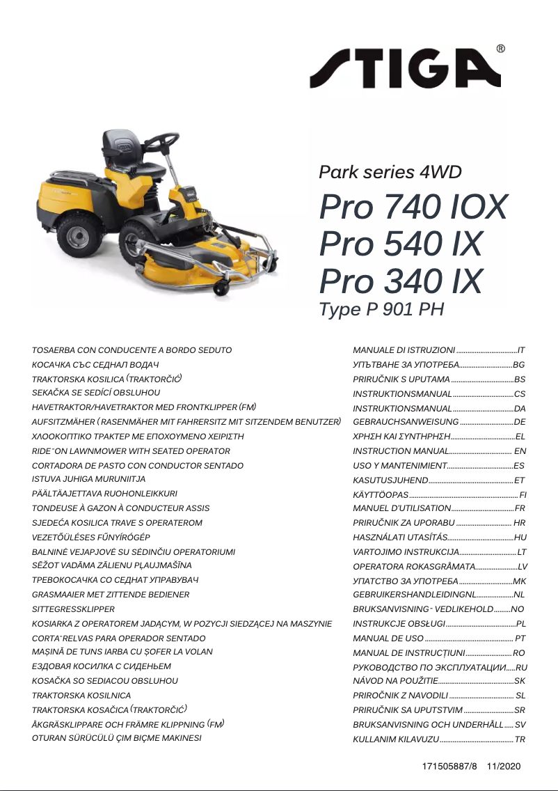 Page n°1 - Manuel utilisateur Stiga Park Pro 340 IX