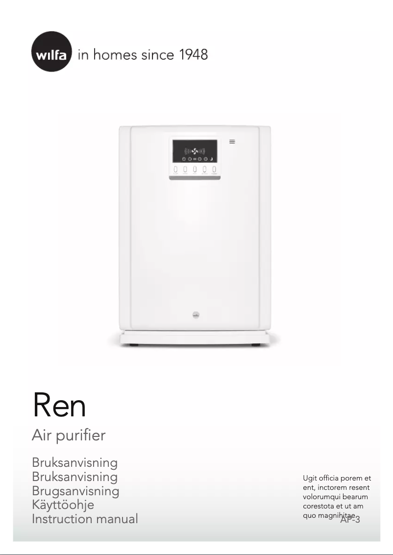 Image de la première page du manuel de l'appareil REN AP-3