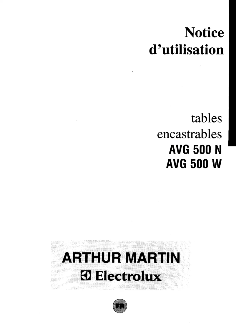 Image de la première page du manuel de l'appareil AVG500W2