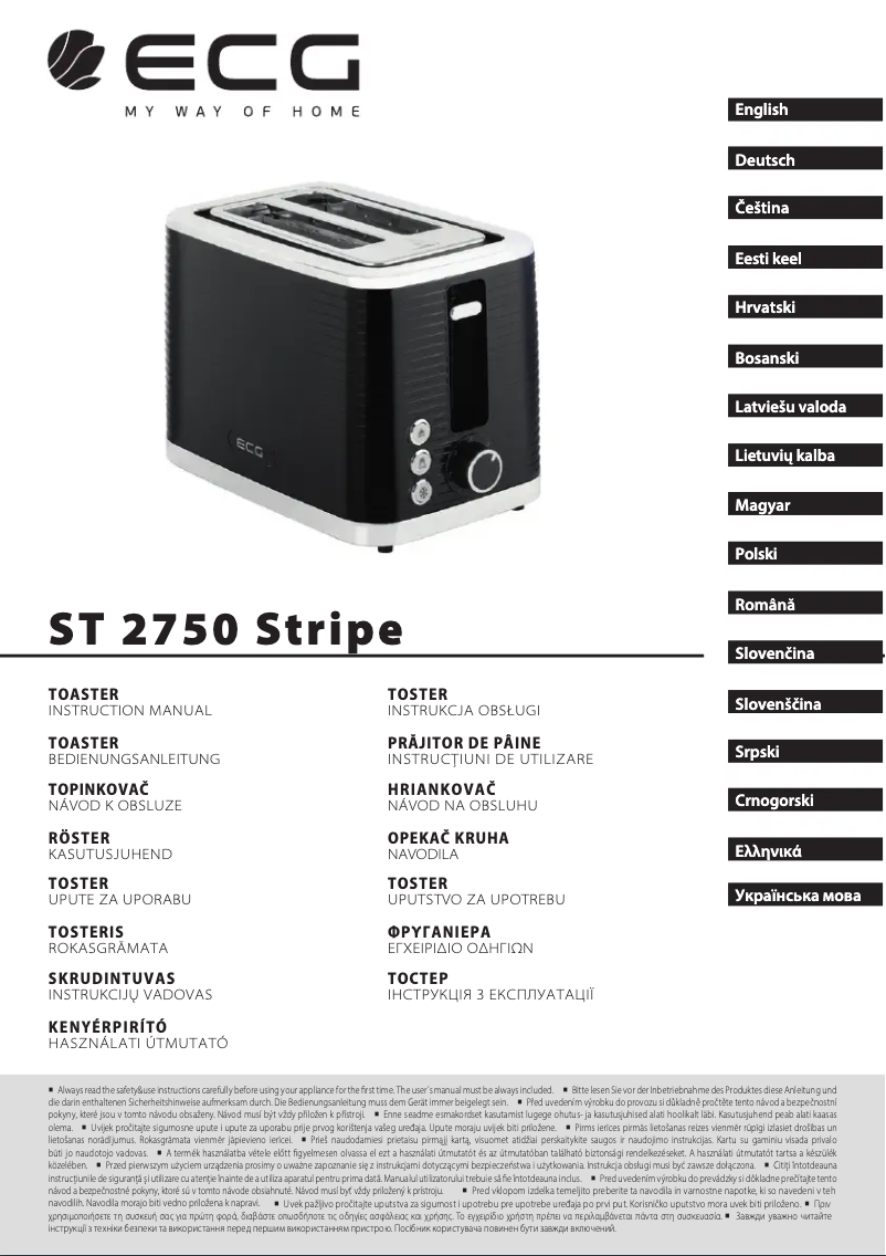 Page n°1 - Manuel utilisateur ECG ST 2750 Stripe
