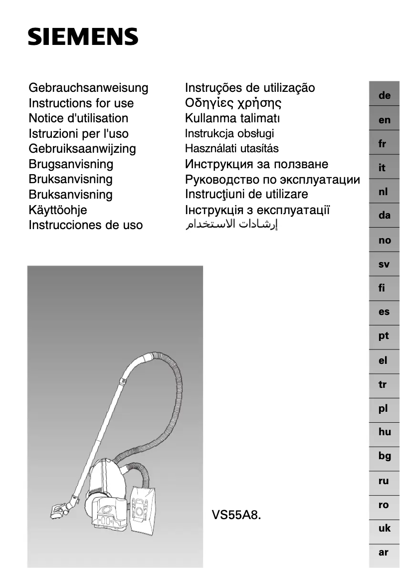 Imagen de la primera página del manual del dispositivo VS55A82