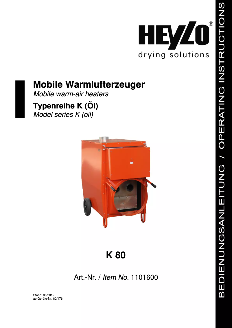 Page 1 de la notice Manuel utilisateur Heylo K 80