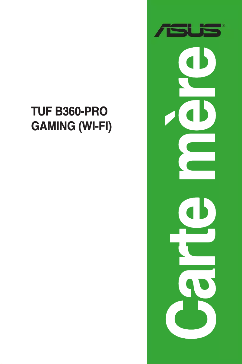 Page 1 de la notice Manuel utilisateur Asus TUF B360-PRO Gaming