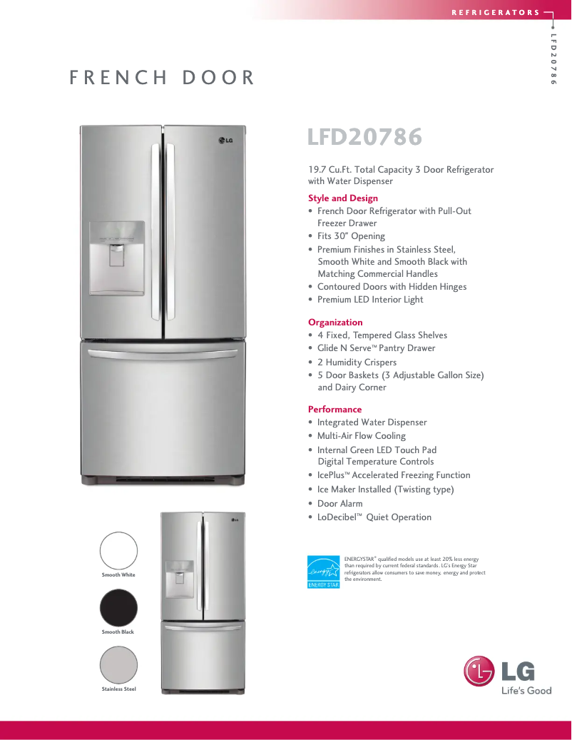 Página 1 del manual Ficha técnica LG LFD20786SB