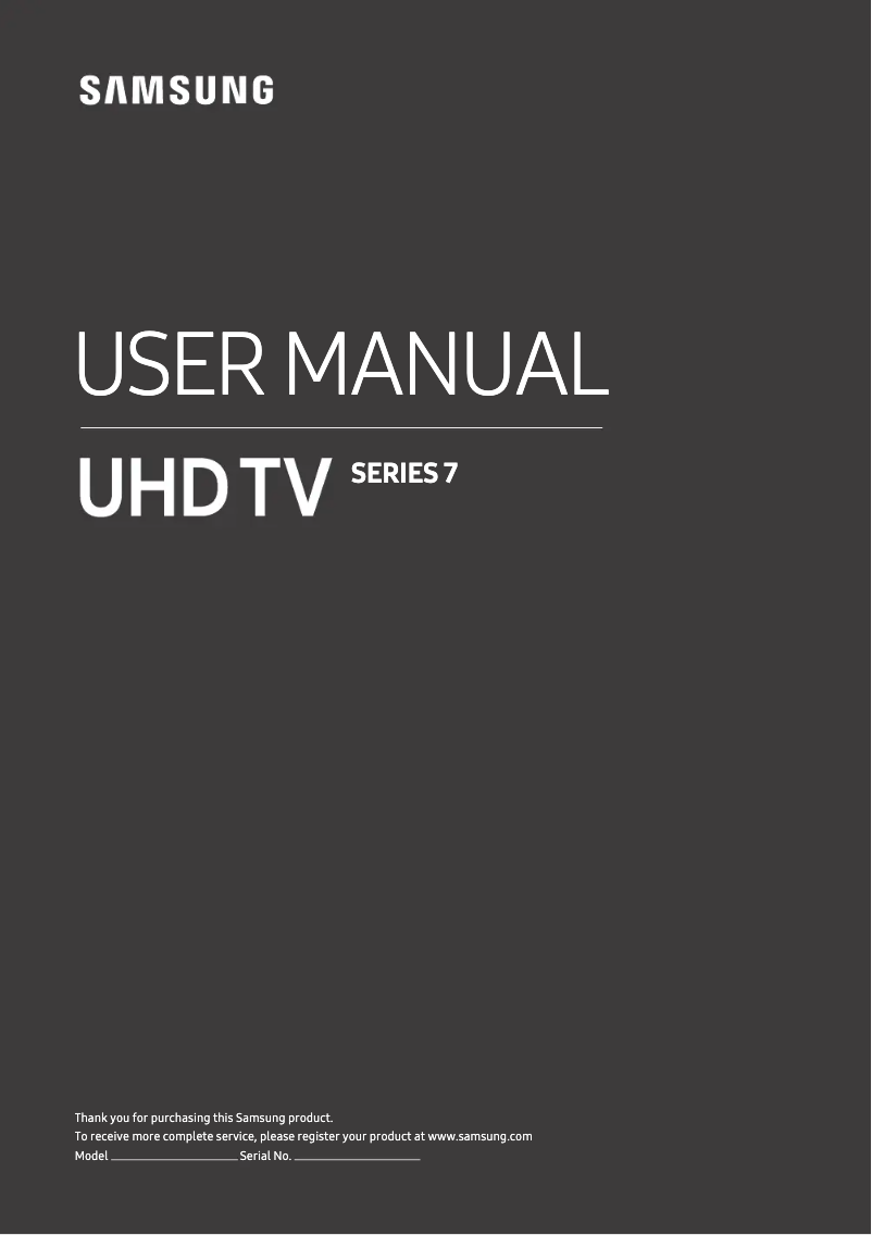 Page n°1 - Manuel utilisateur Samsung RU7300