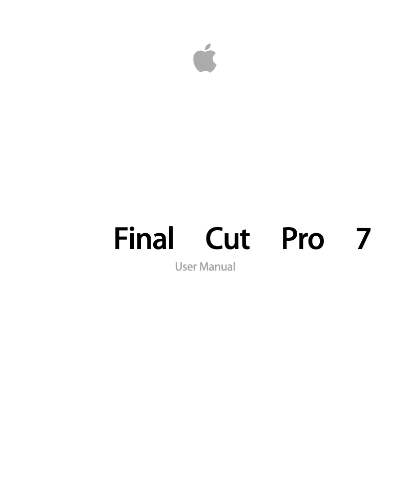 Imagen de la primera página del manual del dispositivo Final Cut Pro 7