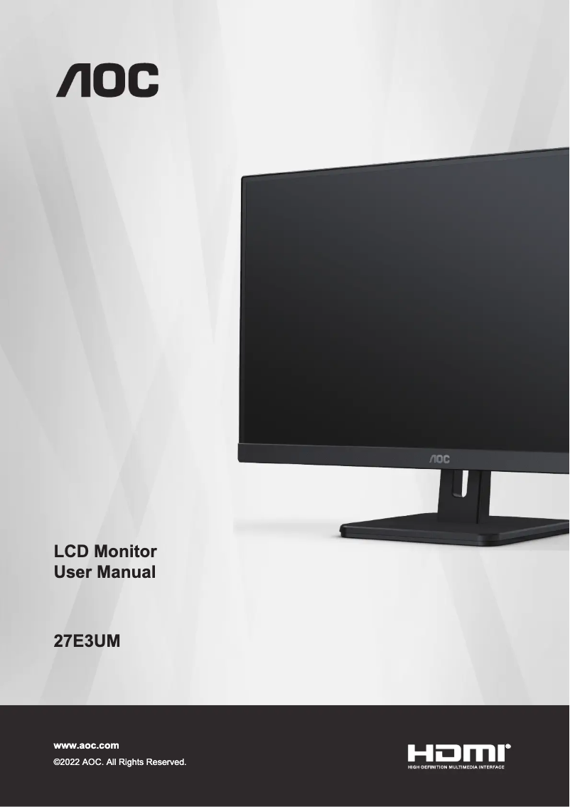 Page 1 de la notice Manuel utilisateur AOC 27E3UM