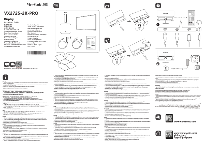Page n°1 - Manuel utilisateur Viewsonic VX2725-2K-PRO
