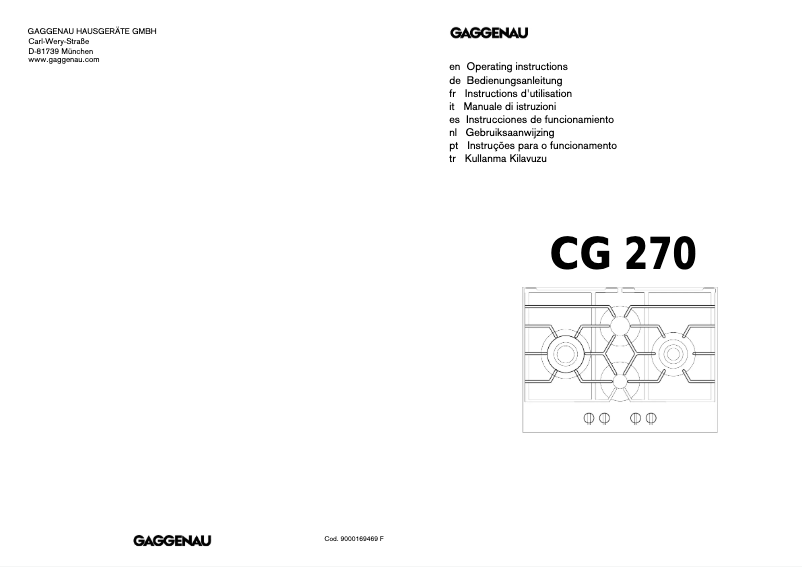 Page n°1 - Manuel utilisateur Gaggenau CG270210