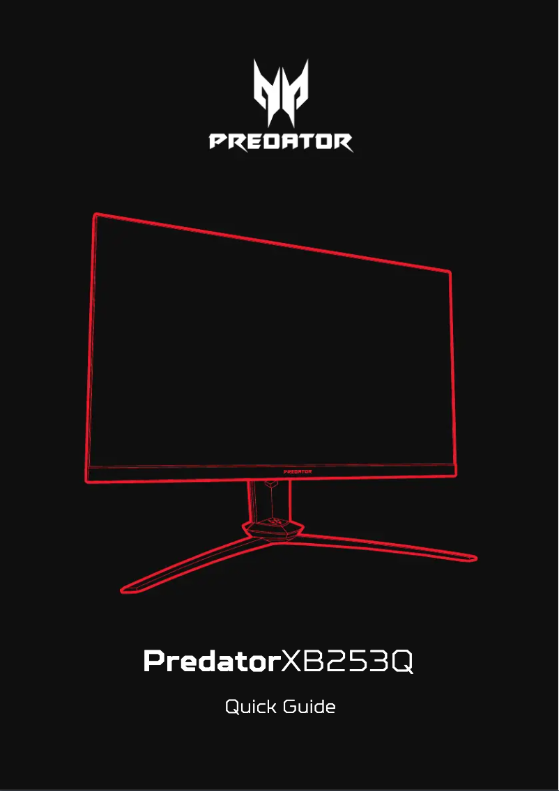 Page n°1 - Guide de démarrage rapide Acer Predator XB253Q