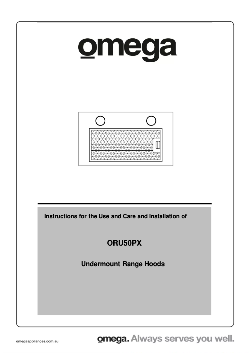Page n°1 - Manuel utilisateur Omega ORU50PX