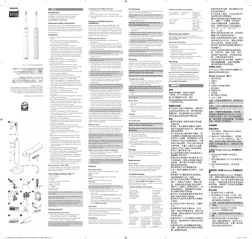 Page n°1 - Manuel utilisateur Philips Sonicare 3500 Series HX2451