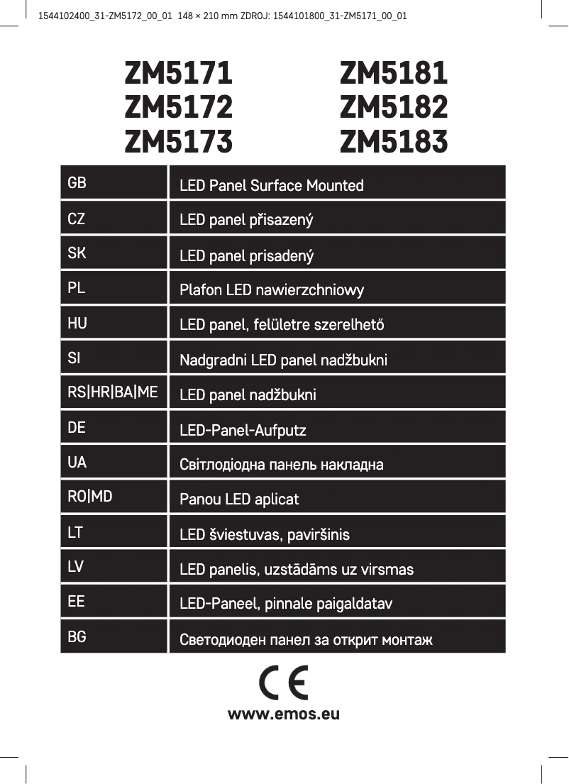 Image de la première page du manuel de l'appareil ZM5172