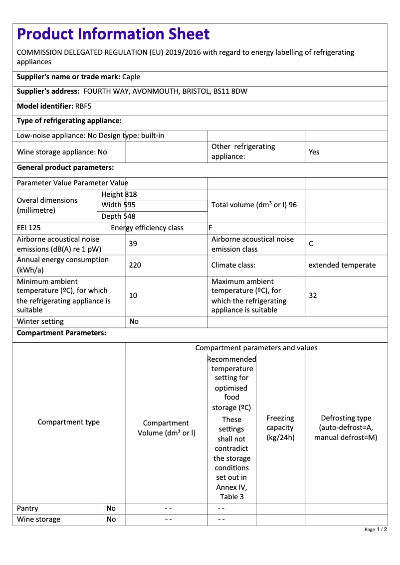 Image de la première page du manuel de l'appareil RBF5