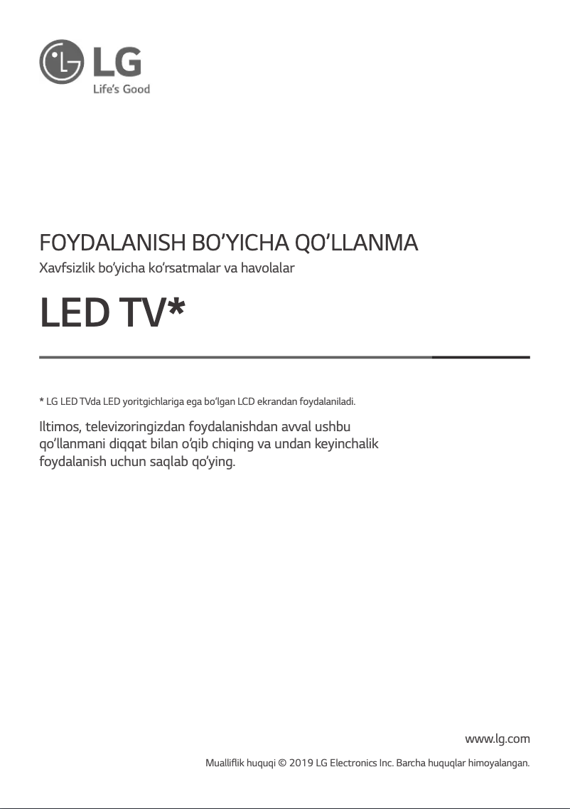 Página 1 del manual Manual de usuario LG 65UM7300PLB