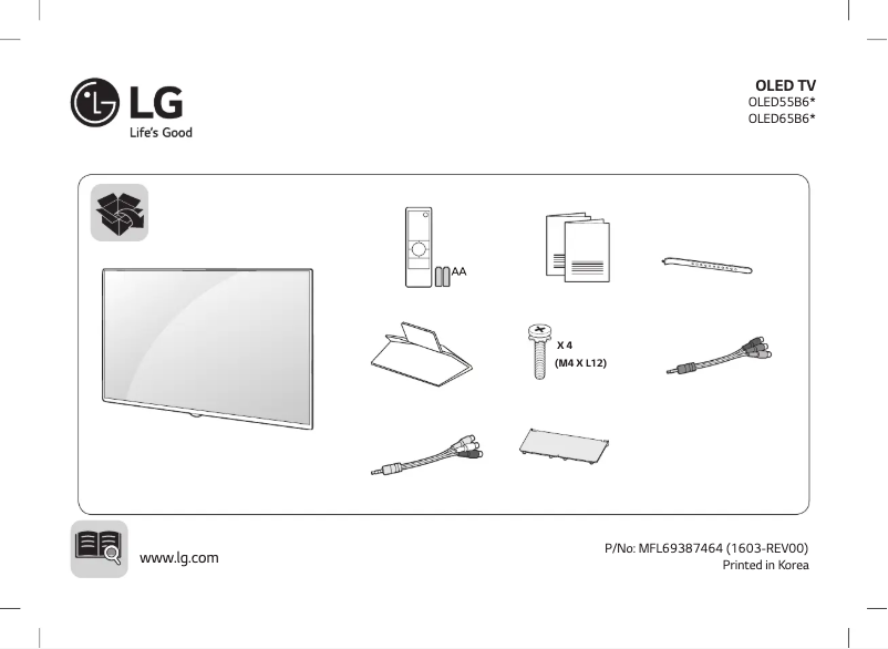 Page 1 de la notice Manuel utilisateur LG OLED65B6Y