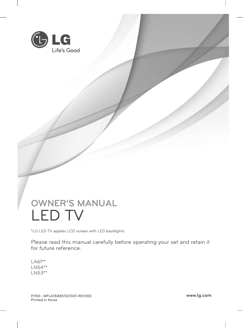 Page n°1 - Manuel utilisateur LG 39LN5404