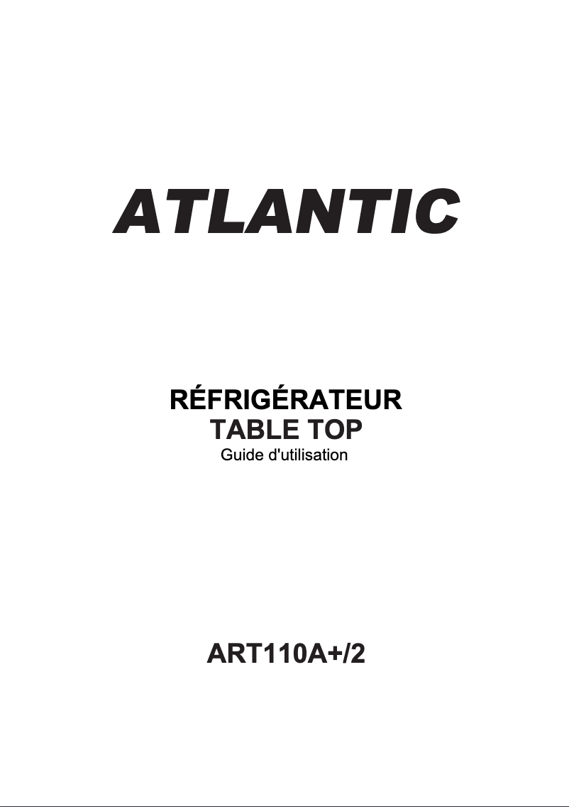 Page 1 de la notice Manuel utilisateur Atlantic ART110A+