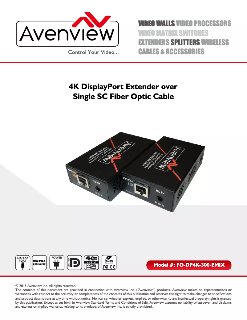 Image de la première page du manuel de l'appareil FO-DP4K-300-EMIX