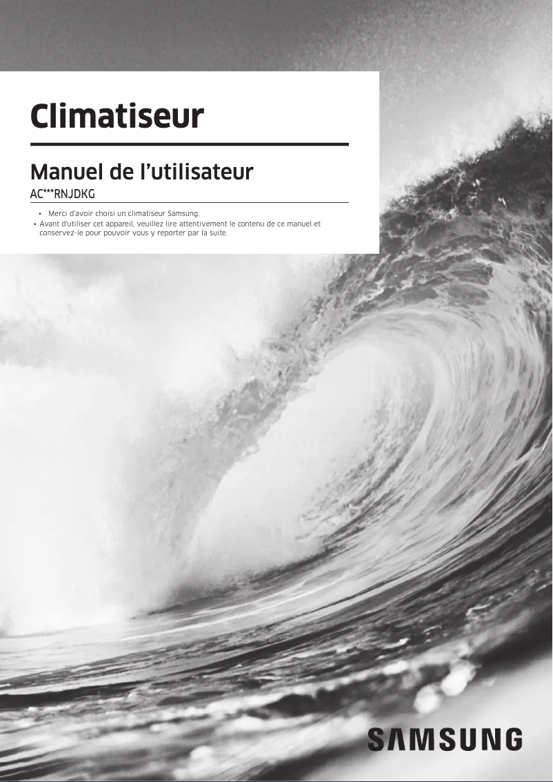 Page n°1 - Manuel utilisateur Samsung AC026RNJDKG