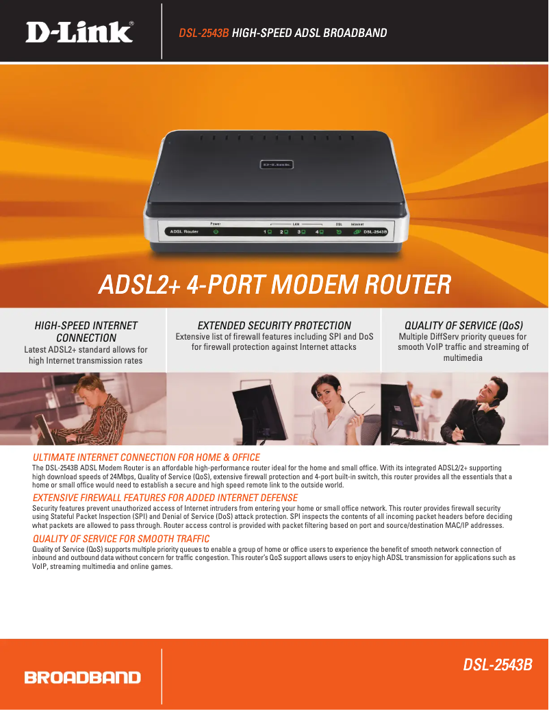 Image de la première page du manuel de l'appareil DSL-2543B