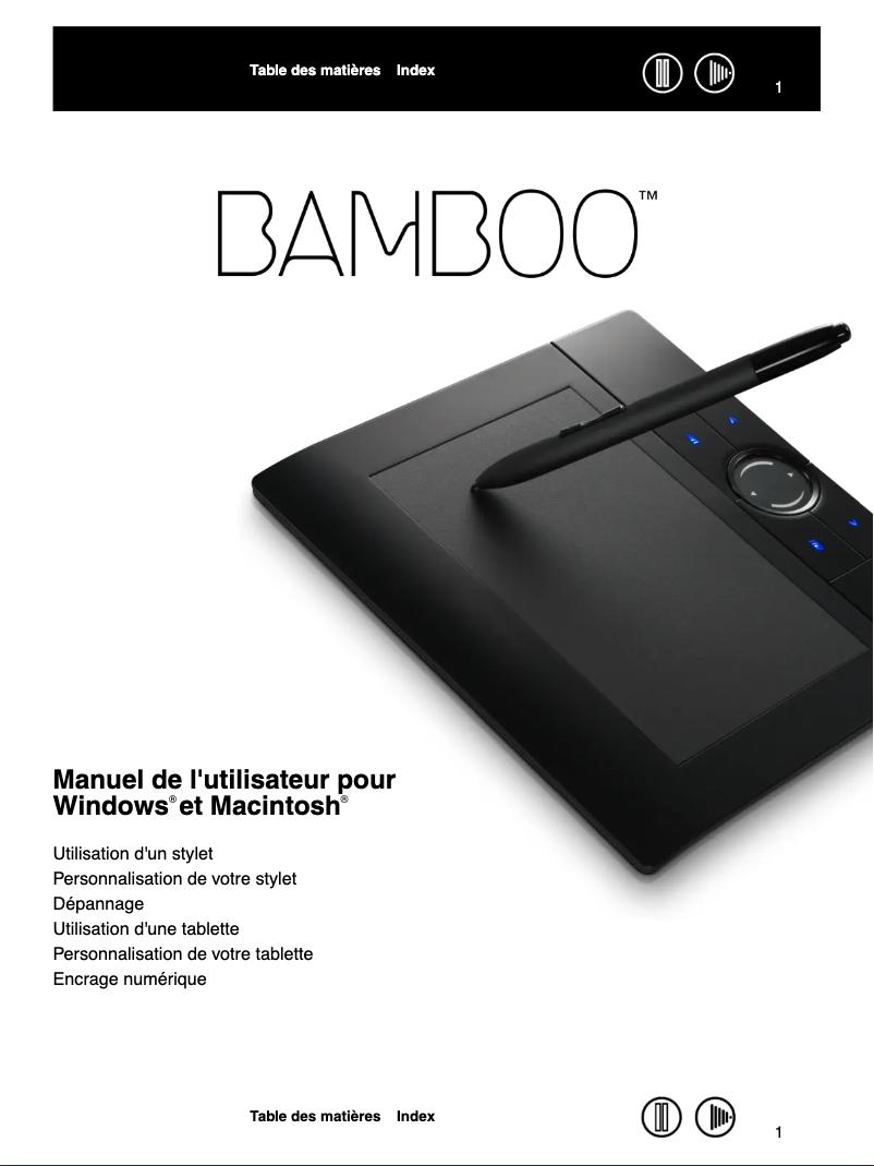 Página 1 del manual Manual de usuario Wacom Bamboo