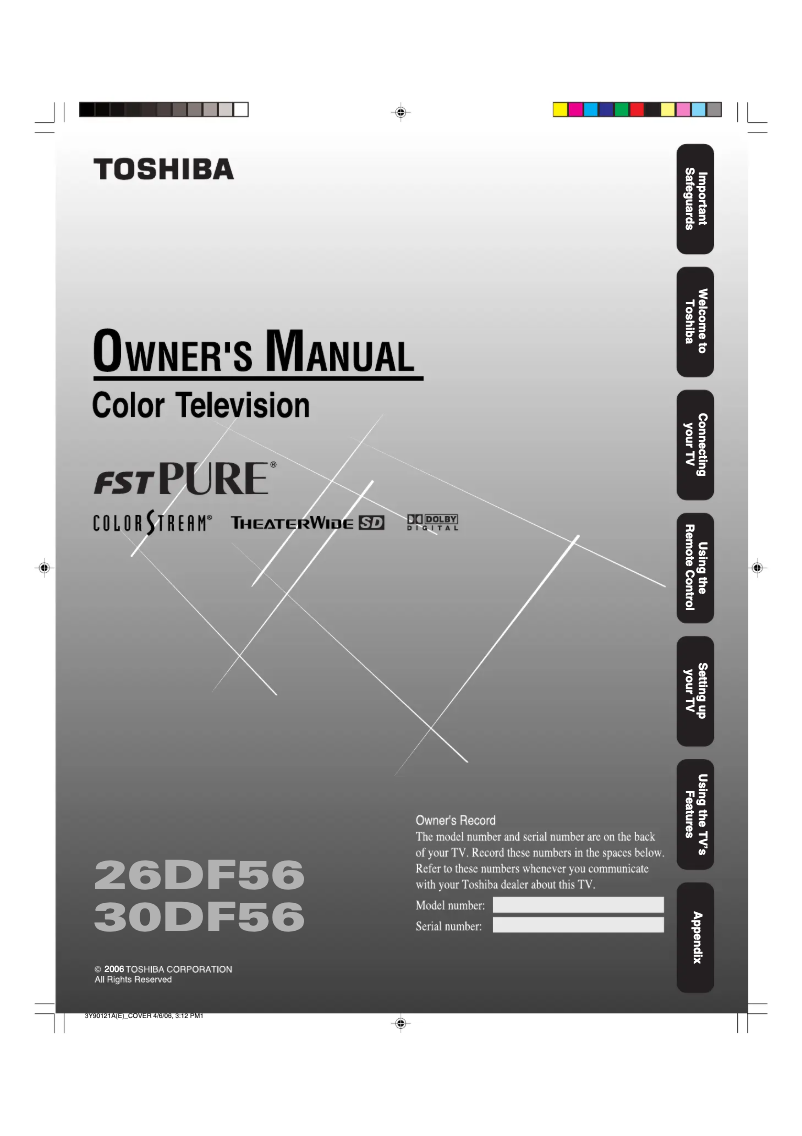 Page n°1 - Manuel utilisateur Toshiba 30DF56