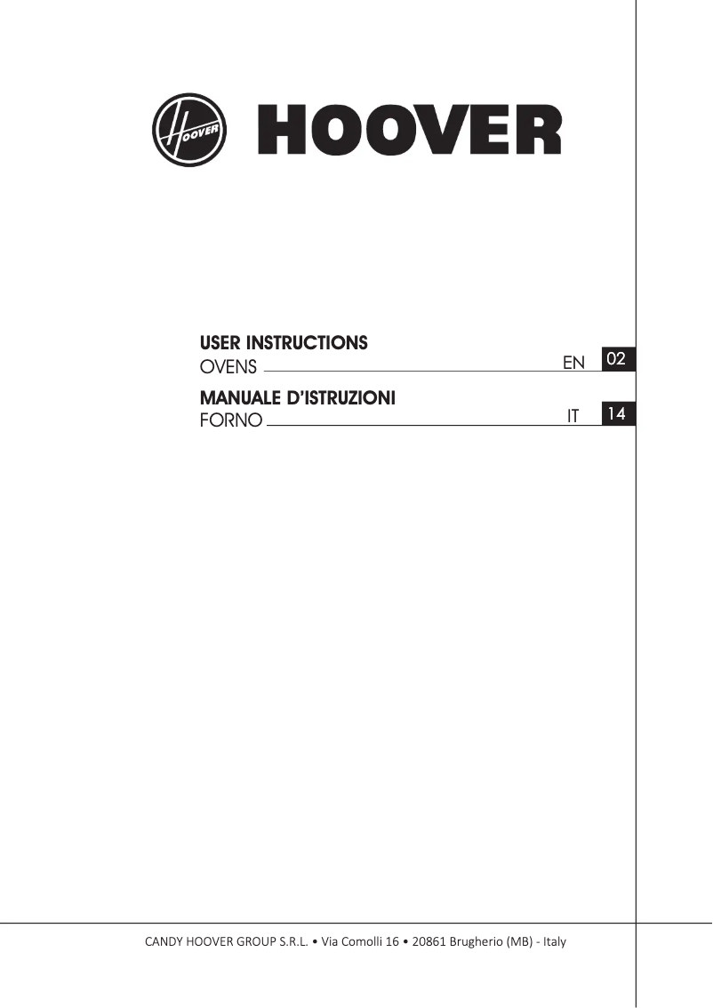 Page n°1 - Manuel utilisateur Hoover H-OVEN 300 HOC3BF3058IN WF