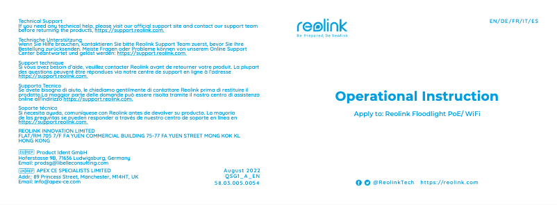 Image de la première page du manuel de l'appareil Duo Floodlight PoE