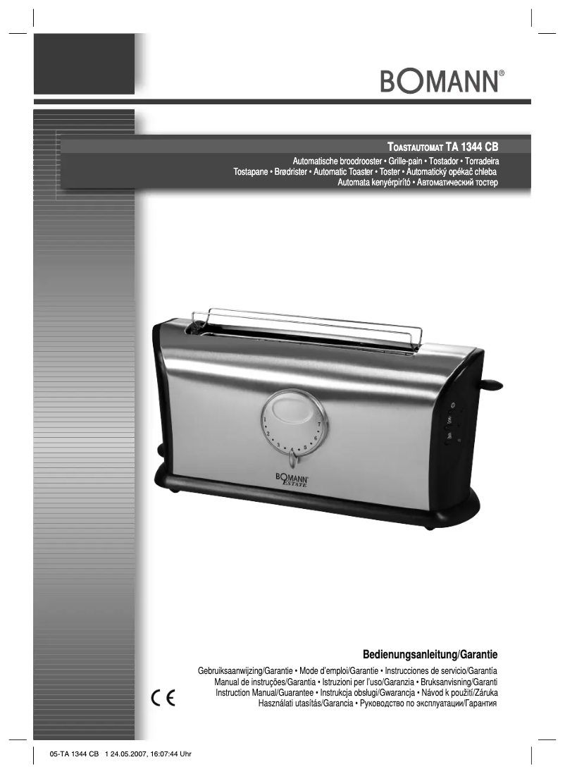 Page 1 de la notice Manuel utilisateur Bomann TA 1344 CB