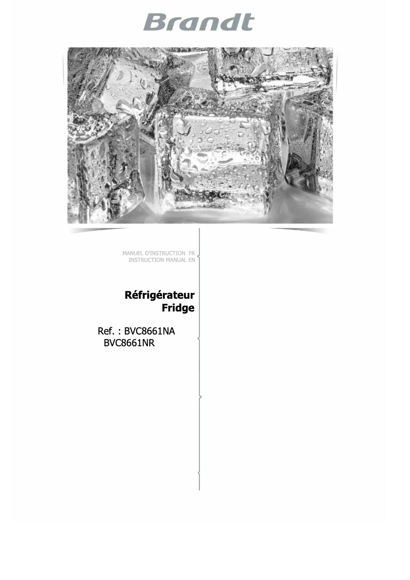 Image de la première page du manuel de l'appareil BVC8661NR
