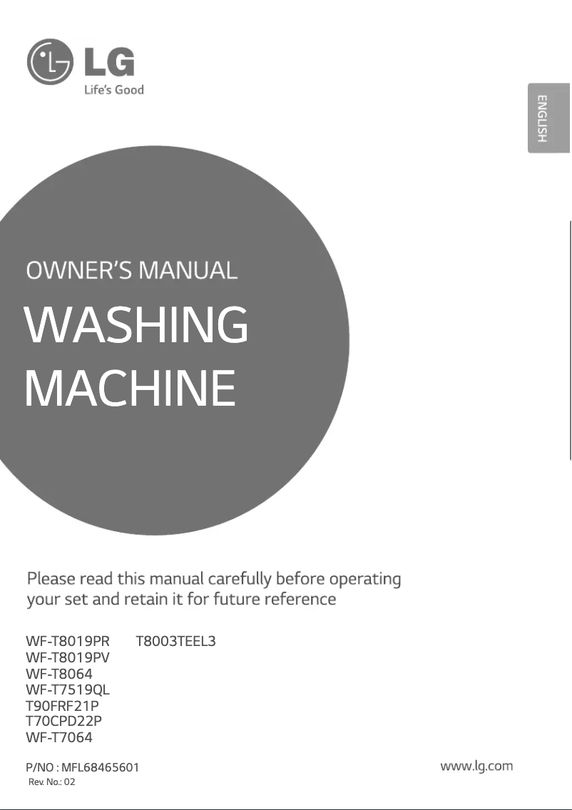 Page n°1 - Manuel utilisateur LG WF-T7064