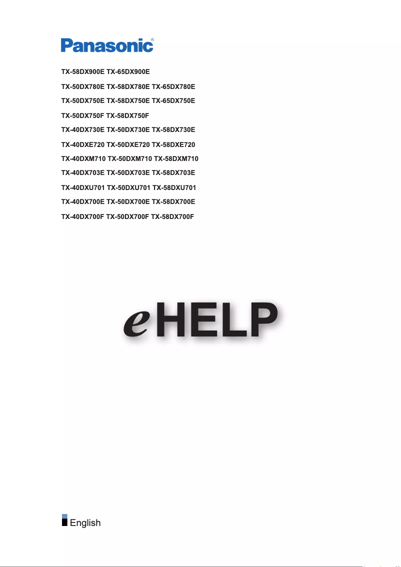 Page 1 de la notice Manuel utilisateur Panasonic TX-65DX780E