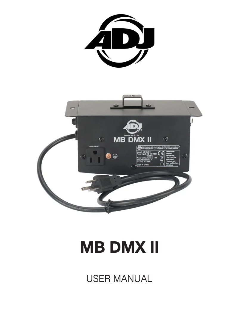 Image de la première page du manuel de l'appareil MB DMX II