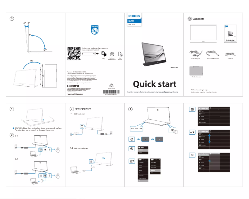Page 1 de la notice Guide de démarrage rapide Philips 16B1P3300