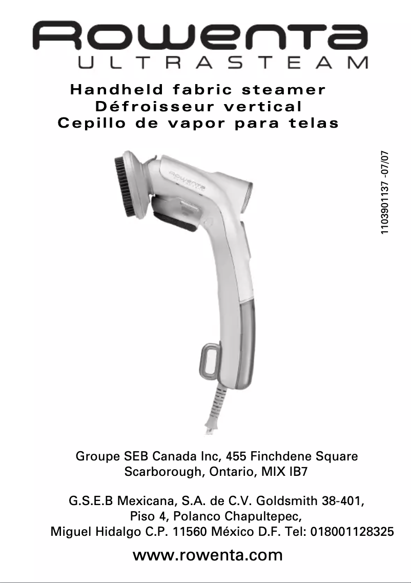 Página 1 del manual Manual de usuario Rowenta Ultra Steam DR5020