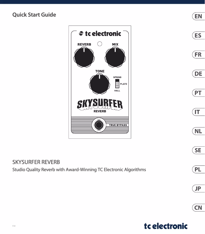 Page 1 de la notice Manuel utilisateur TC Electronic Skysurfer Reverb