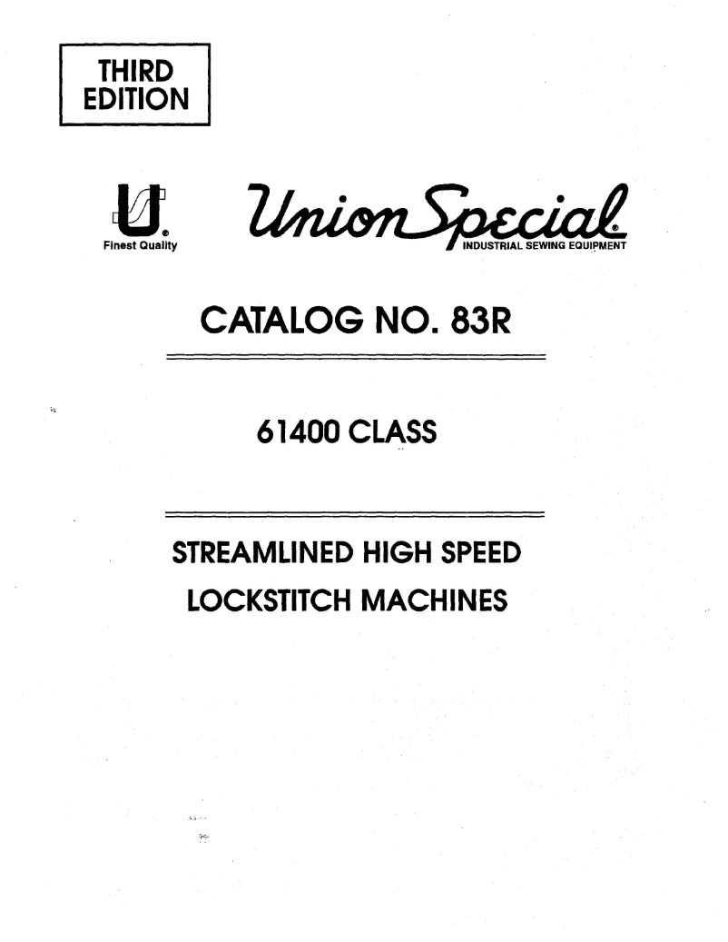 Page n°1 - Manuel utilisateur Union Special 61400E