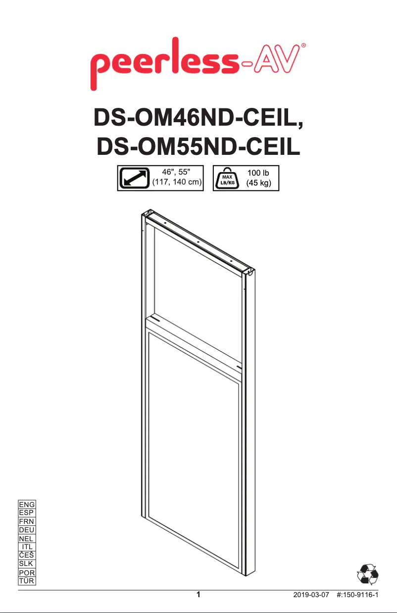 Página 1 del manual Manual de usuario Peerless-AV DS-OM46ND-CEIL