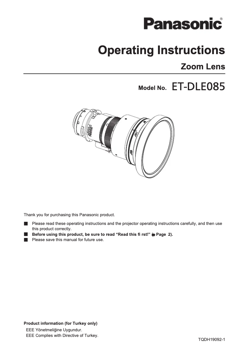 First page image of the manual for ET-DLE085