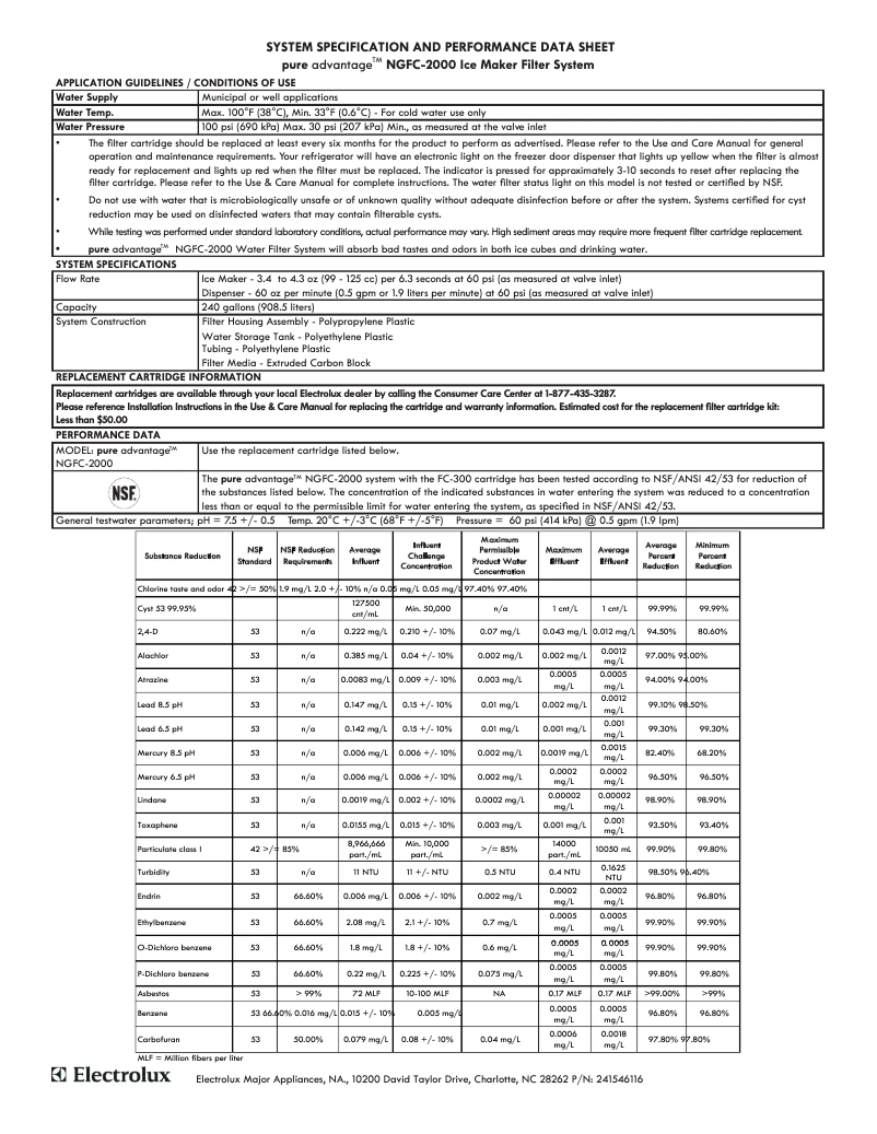 Page 1 de la notice Manuel utilisateur Electrolux EWF01