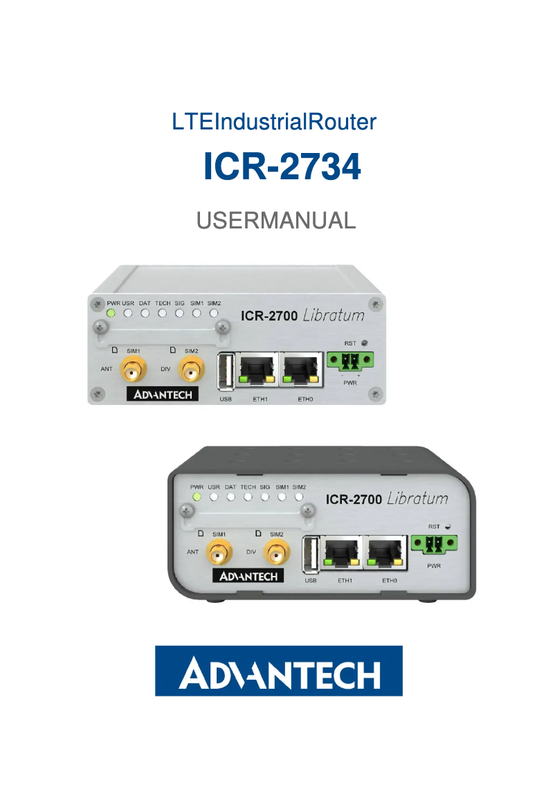 Page n°1 - Manuel utilisateur Advantech ICR-2734W