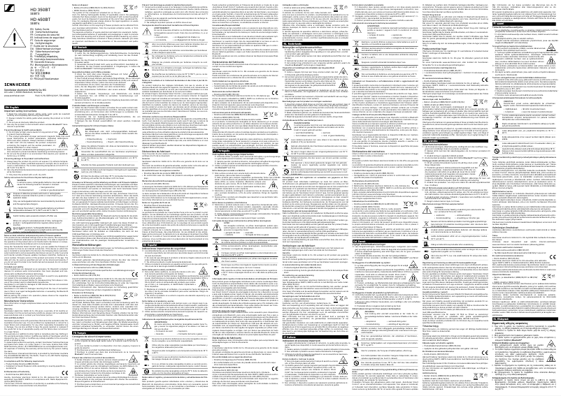 Page n°1 - Instructions de sécurité Sennheiser HD 450BT