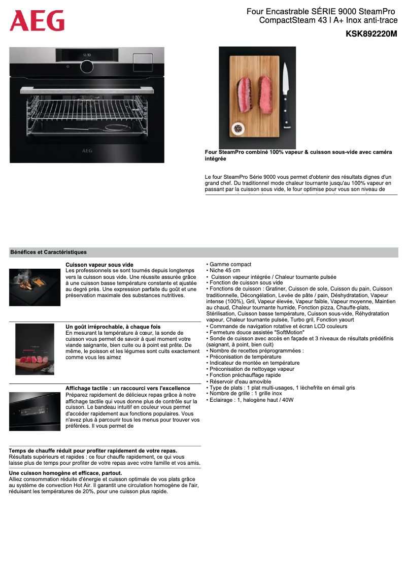 Image de la première page du manuel de l'appareil KSK892220M