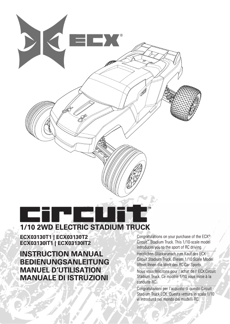 Page n°1 - Manuel utilisateur ECX 1/10 2WD Circuit ECX03130T2